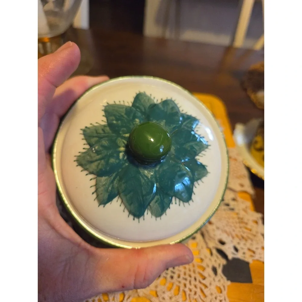 vintage handpainted ceramic vegetable covered dish. Cottagecore  GrannyCore Farm